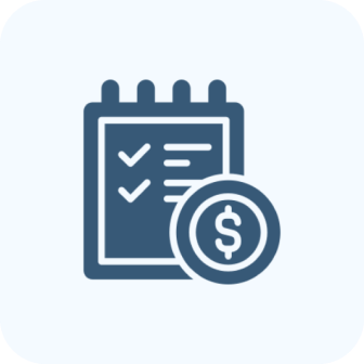 Checklist with a dollar sign coin representing financial tasks.
